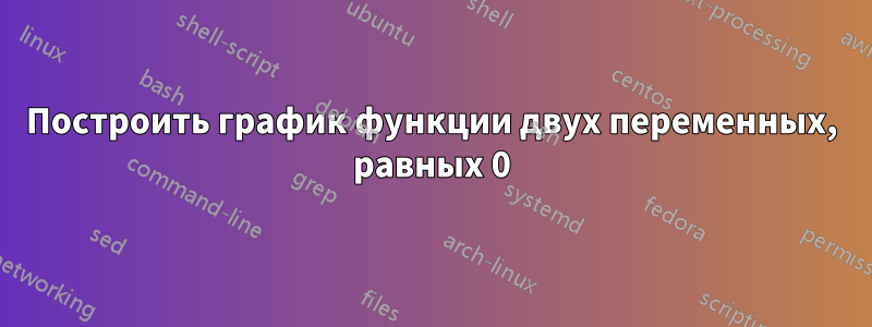 Построить график функции двух переменных, равных 0