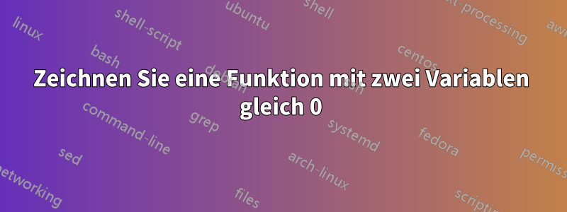 Zeichnen Sie eine Funktion mit zwei Variablen gleich 0