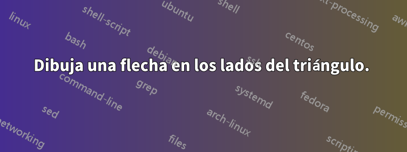 Dibuja una flecha en los lados del triángulo.