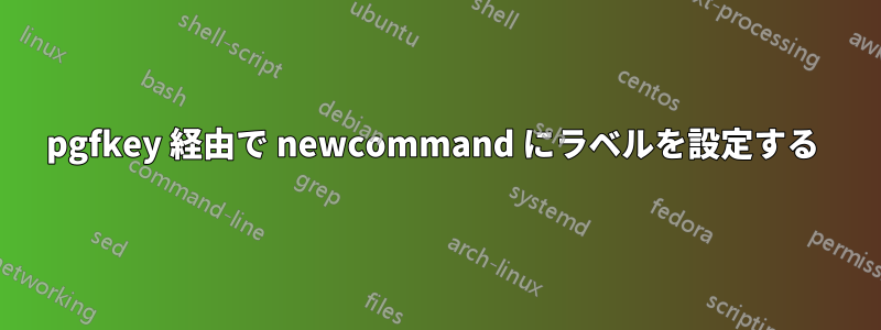 pgfkey 経由で newcommand にラベルを設定する 