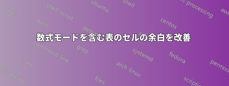 数式モードを含む表のセルの余白を改善