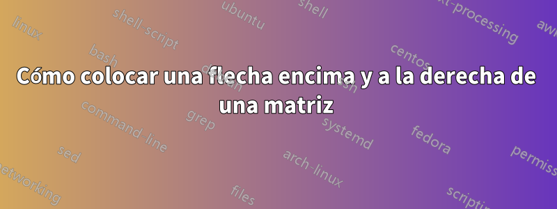 Cómo colocar una flecha encima y a la derecha de una matriz