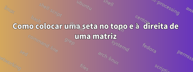 Como colocar uma seta no topo e à direita de uma matriz