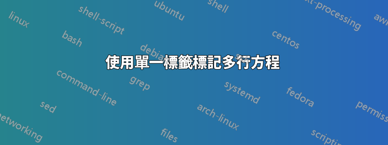 使用單一標籤標記多行方程