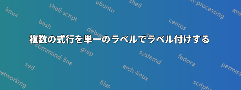 複数の式行を単一のラベルでラベル付けする