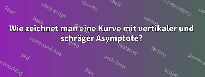 Wie zeichnet man eine Kurve mit vertikaler und schräger Asymptote?