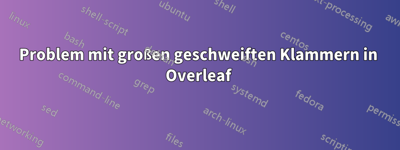 Problem mit großen geschweiften Klammern in Overleaf