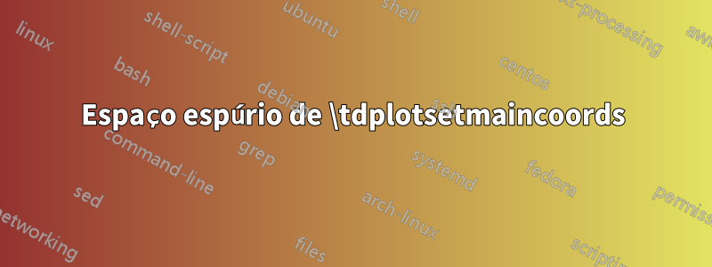 Espaço espúrio de \tdplotsetmaincoords