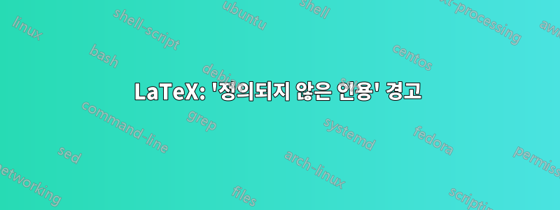 LaTeX: '정의되지 않은 인용' 경고