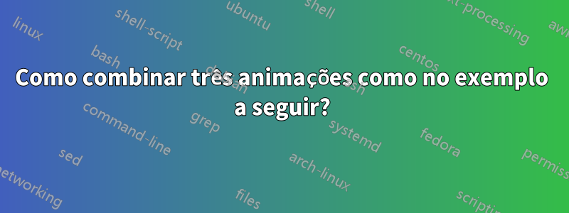 Como combinar três animações como no exemplo a seguir?