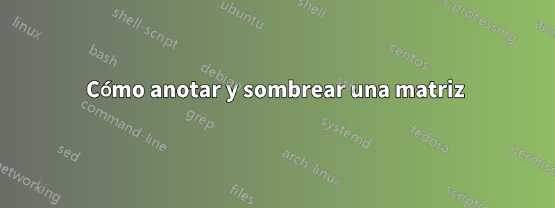 Cómo anotar y sombrear una matriz