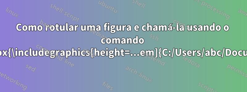 Como rotular uma figura e chamá-la usando o comando \vcenter{\hbox{\includegraphics[height=...em]{C:/Users/abc/Documents/...}}}?