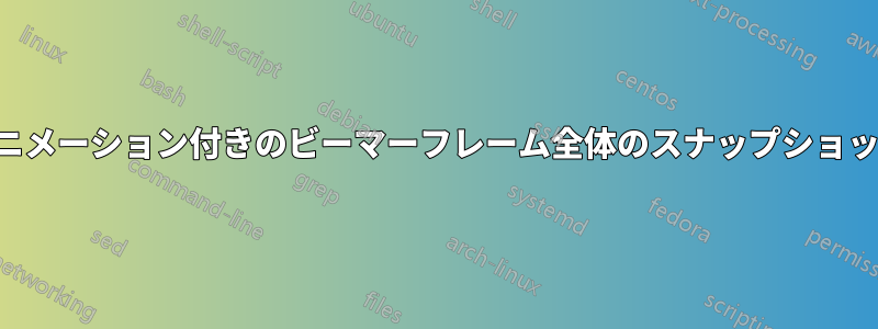 アニメーション付きのビーマーフレーム全体のスナップショット