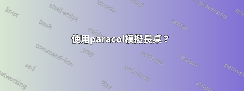 使用paracol模擬長桌？