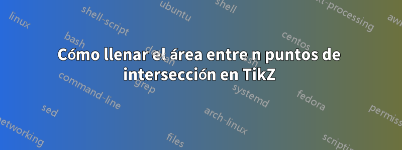 Cómo llenar el área entre n puntos de intersección en TikZ