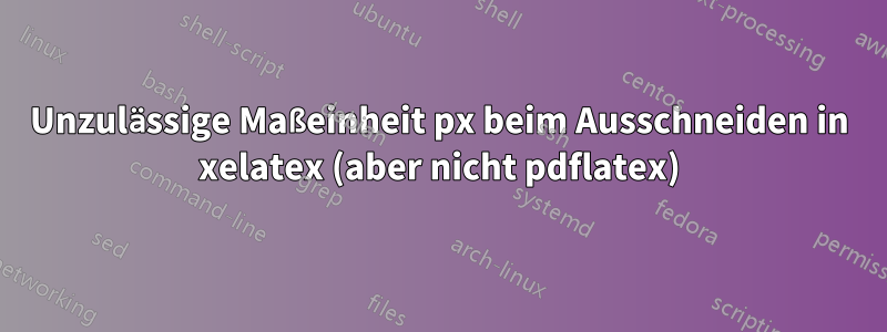 Unzulässige Maßeinheit px beim Ausschneiden in xelatex (aber nicht pdflatex)