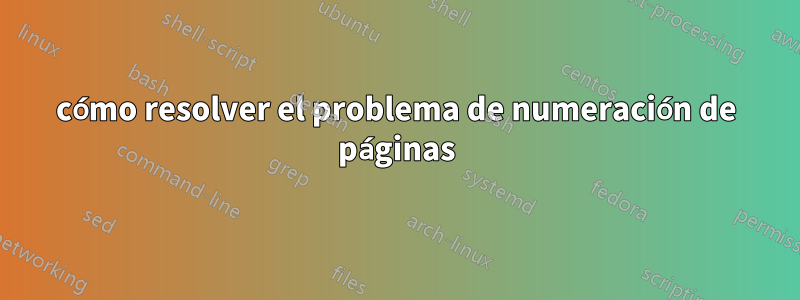 cómo resolver el problema de numeración de páginas