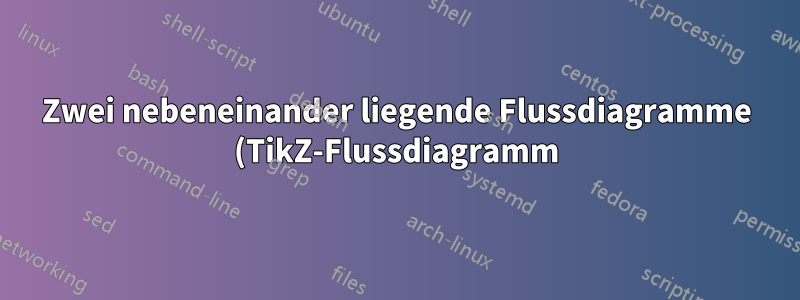 Zwei nebeneinander liegende Flussdiagramme (TikZ-Flussdiagramm) mit Kästchen und Beschriftung für jedes