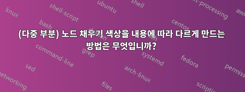 (다중 부분) 노드 채우기 색상을 내용에 따라 다르게 만드는 방법은 무엇입니까?