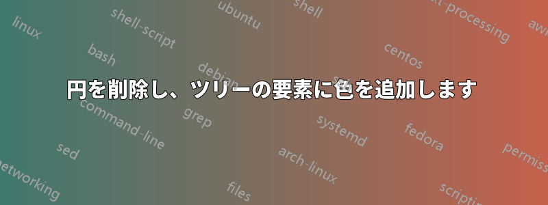 円を削除し、ツリーの要素に色を追加します