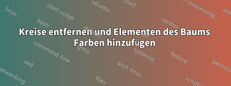 Kreise entfernen und Elementen des Baums Farben hinzufügen