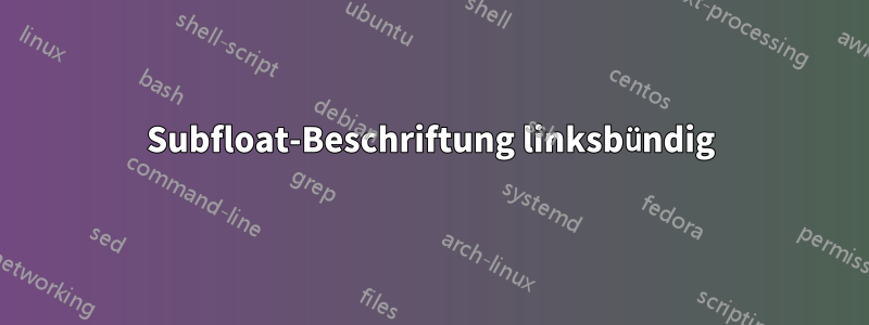 Subfloat-Beschriftung linksbündig