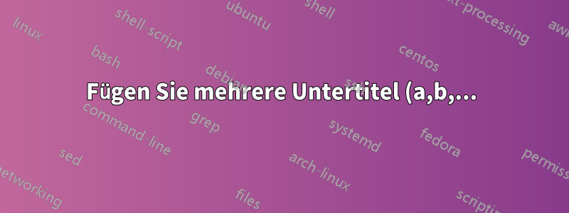 Fügen Sie mehrere Untertitel (a,b,...) ein, die unterhalb der Flussdiagramm-Abbildung ausgerichtet sind.