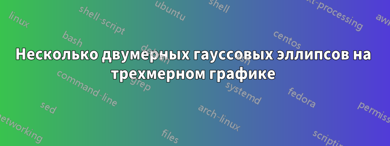 Несколько двумерных гауссовых эллипсов на трехмерном графике