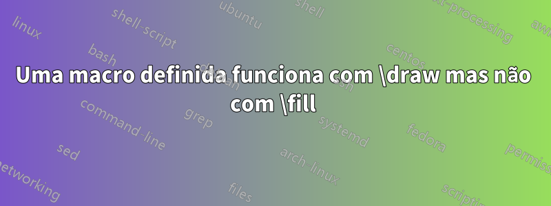 Uma macro definida funciona com \draw mas não com \fill