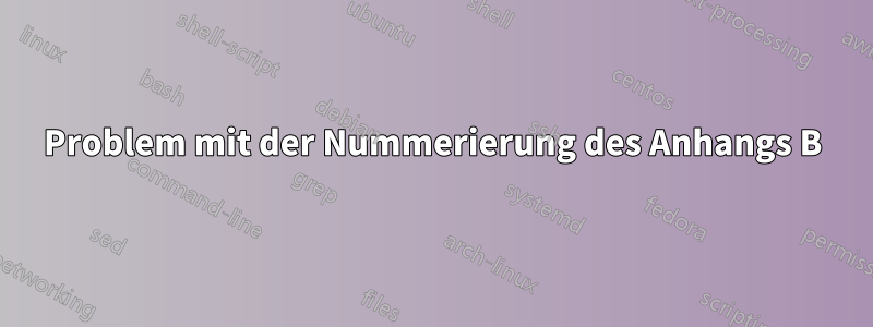 Problem mit der Nummerierung des Anhangs B