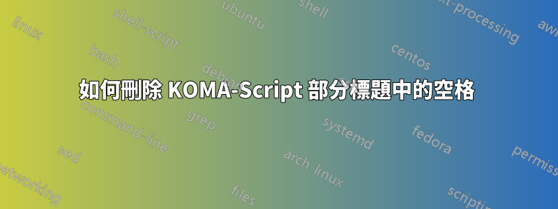 如何刪除 KOMA-Script 部分標題中的空格
