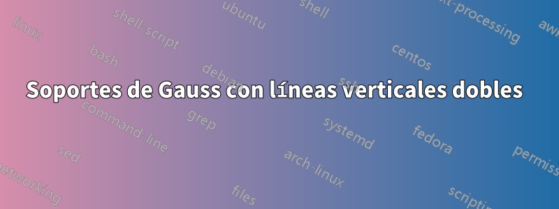 Soportes de Gauss con líneas verticales dobles 