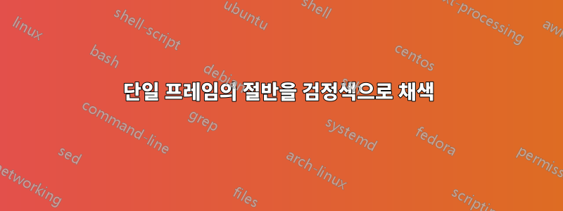 단일 프레임의 절반을 검정색으로 채색