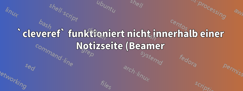 `cleveref` funktioniert nicht innerhalb einer Notizseite (Beamer)