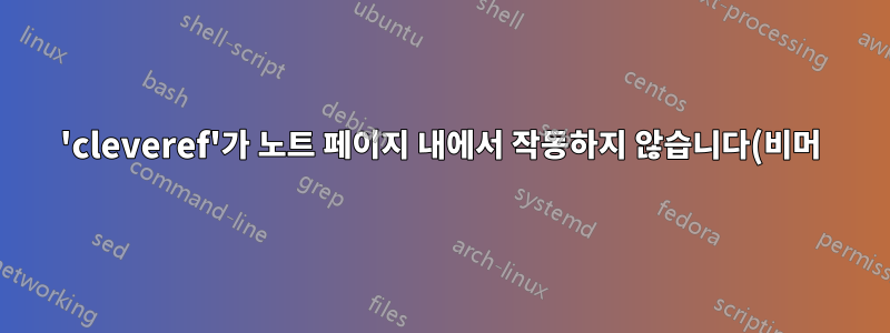 'cleveref'가 노트 페이지 내에서 작동하지 않습니다(비머)