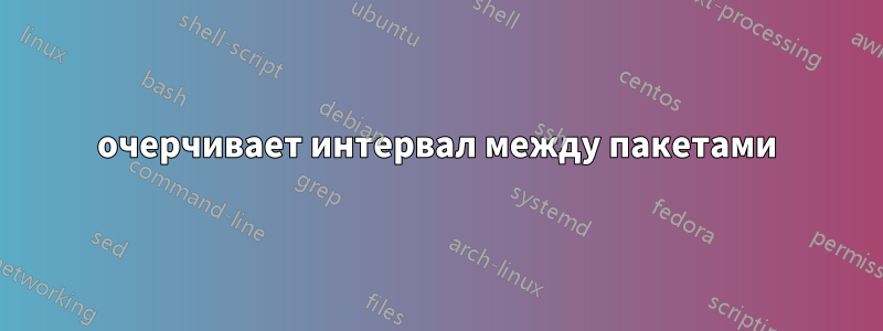 очерчивает интервал между пакетами