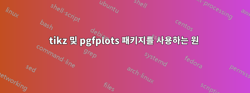 tikz 및 pgfplots 패키지를 사용하는 원