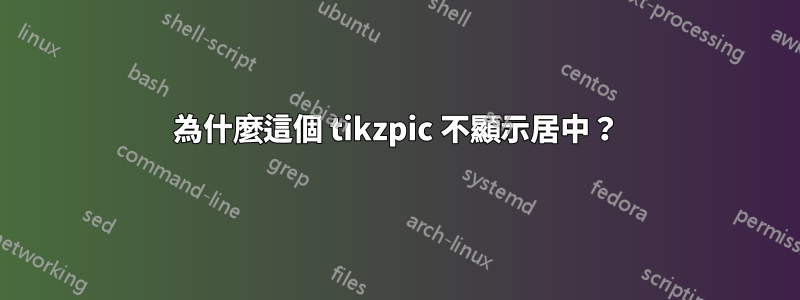 為什麼這個 tikzpic 不顯示居中？