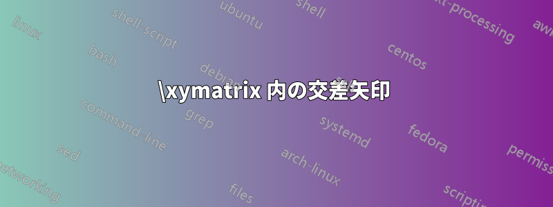 \xymatrix 内の交差矢印