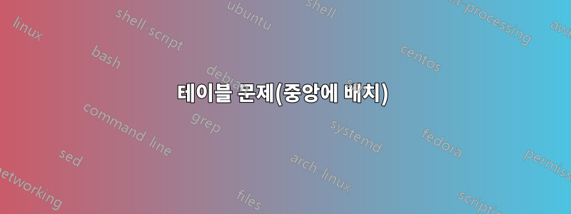 테이블 문제(중앙에 배치)