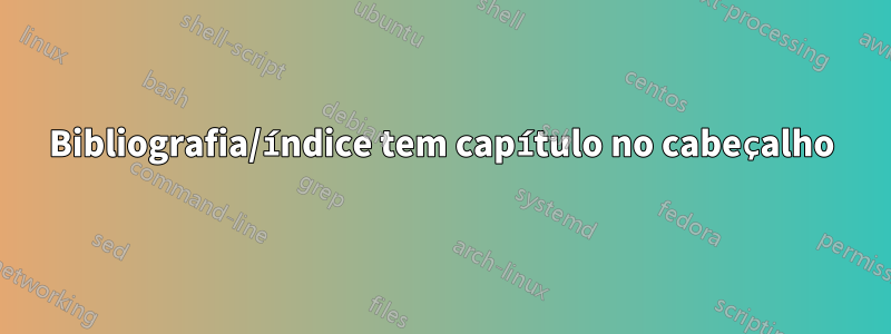 Bibliografia/índice tem capítulo no cabeçalho