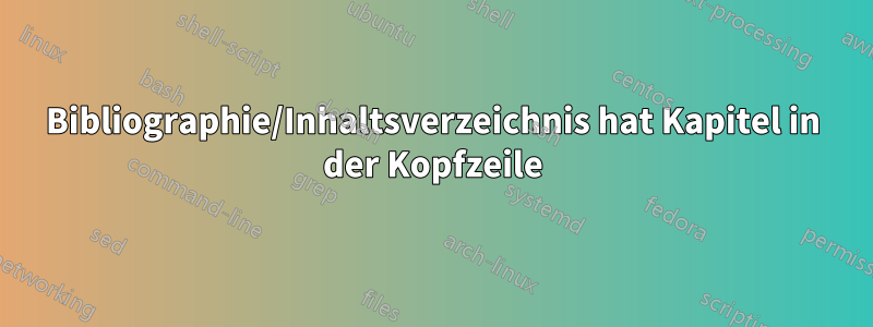 Bibliographie/Inhaltsverzeichnis hat Kapitel in der Kopfzeile