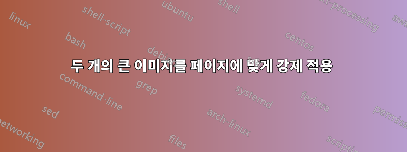 두 개의 큰 이미지를 페이지에 맞게 강제 적용