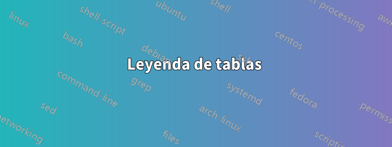 Leyenda de tablas