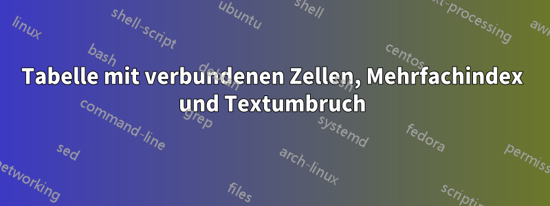 Tabelle mit verbundenen Zellen, Mehrfachindex und Textumbruch