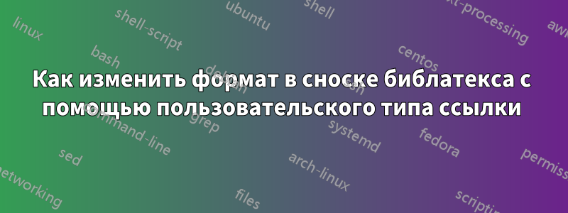 Как изменить формат в сноске библатекса с помощью пользовательского типа ссылки