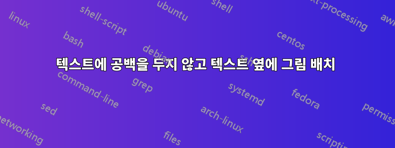 텍스트에 공백을 두지 않고 텍스트 옆에 그림 배치