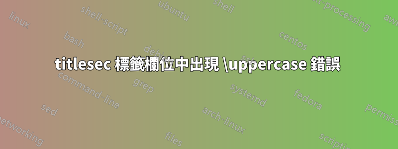 titlesec 標籤欄位中出現 \uppercase 錯誤