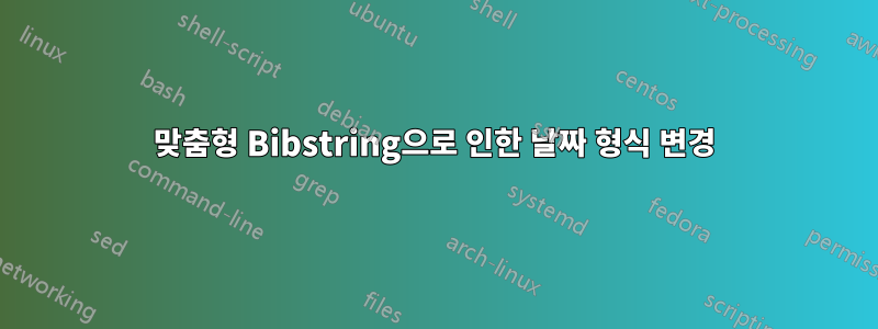 맞춤형 Bibstring으로 인한 날짜 형식 변경