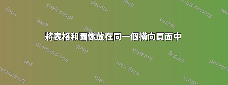 將表格和圖像放在同一個橫向頁面中